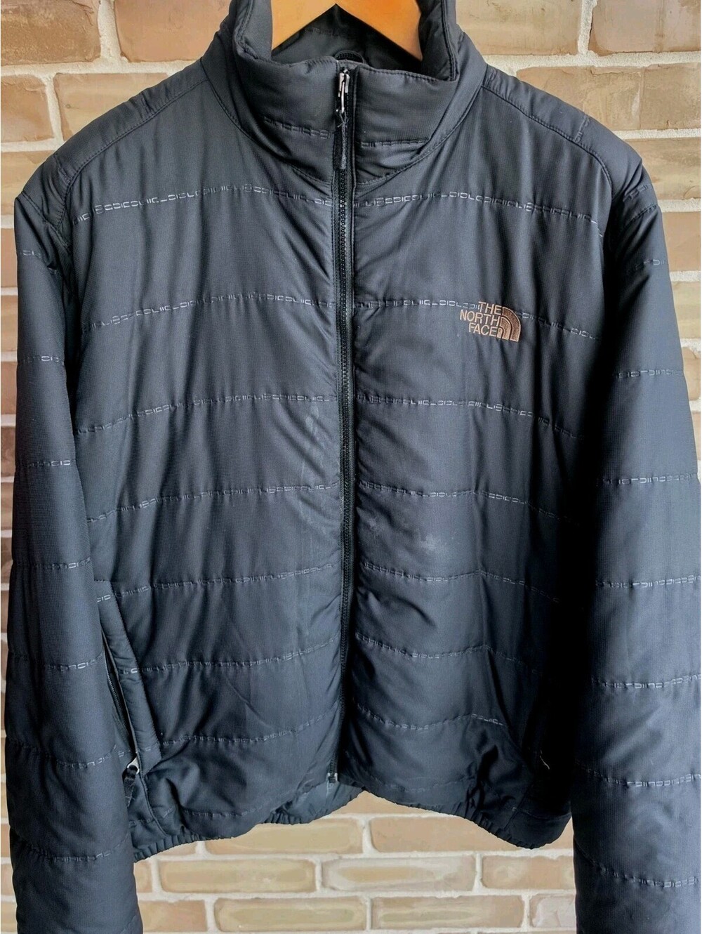 The North Face Mens XL Black Insulated Jacket ACFZ 2008 Robot Graphic Lining